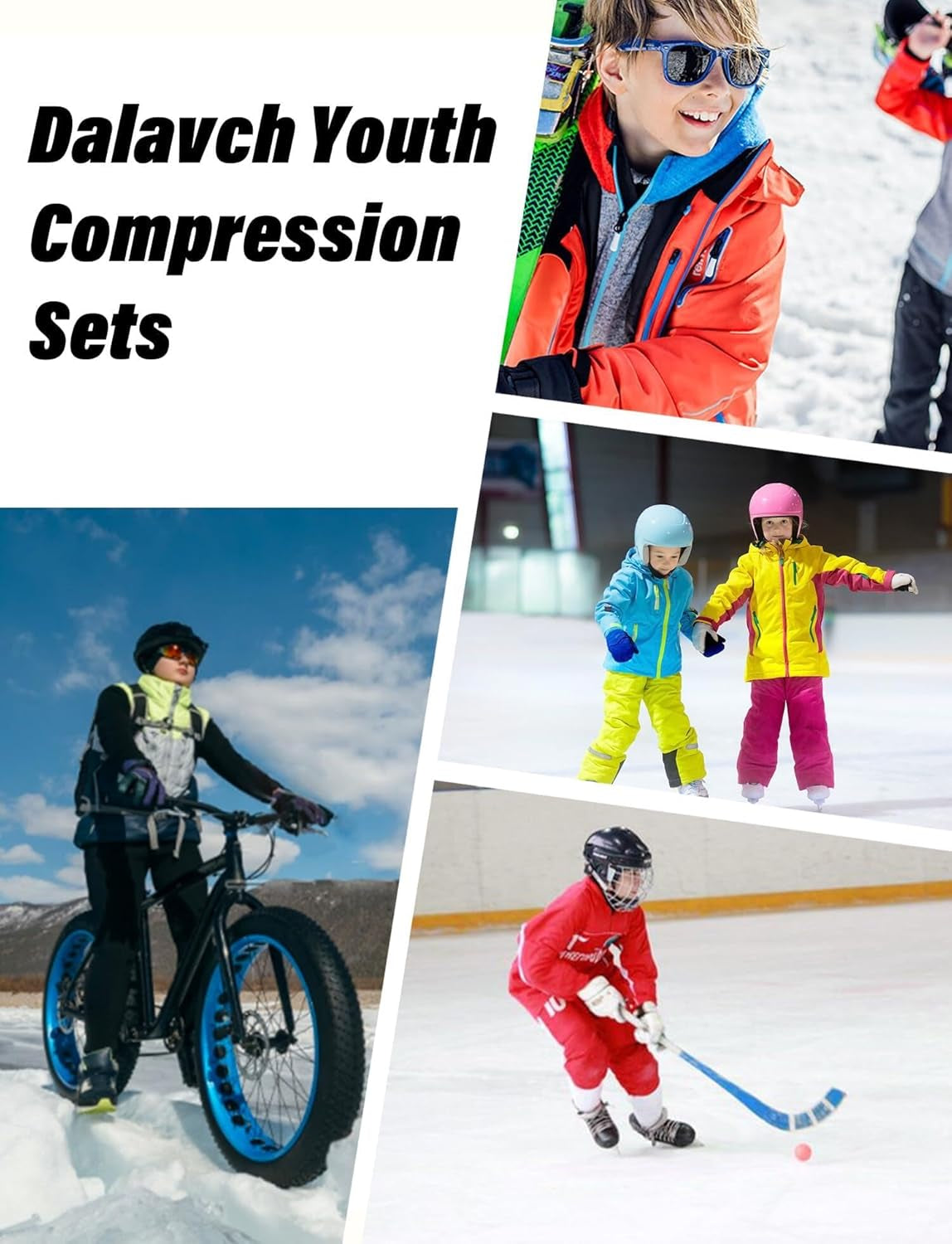 2 Sets Youth Boys Thermal Base Layer Long Johns Compression Leggings and Shirts Fleece Lined Underwear for Kids Girls