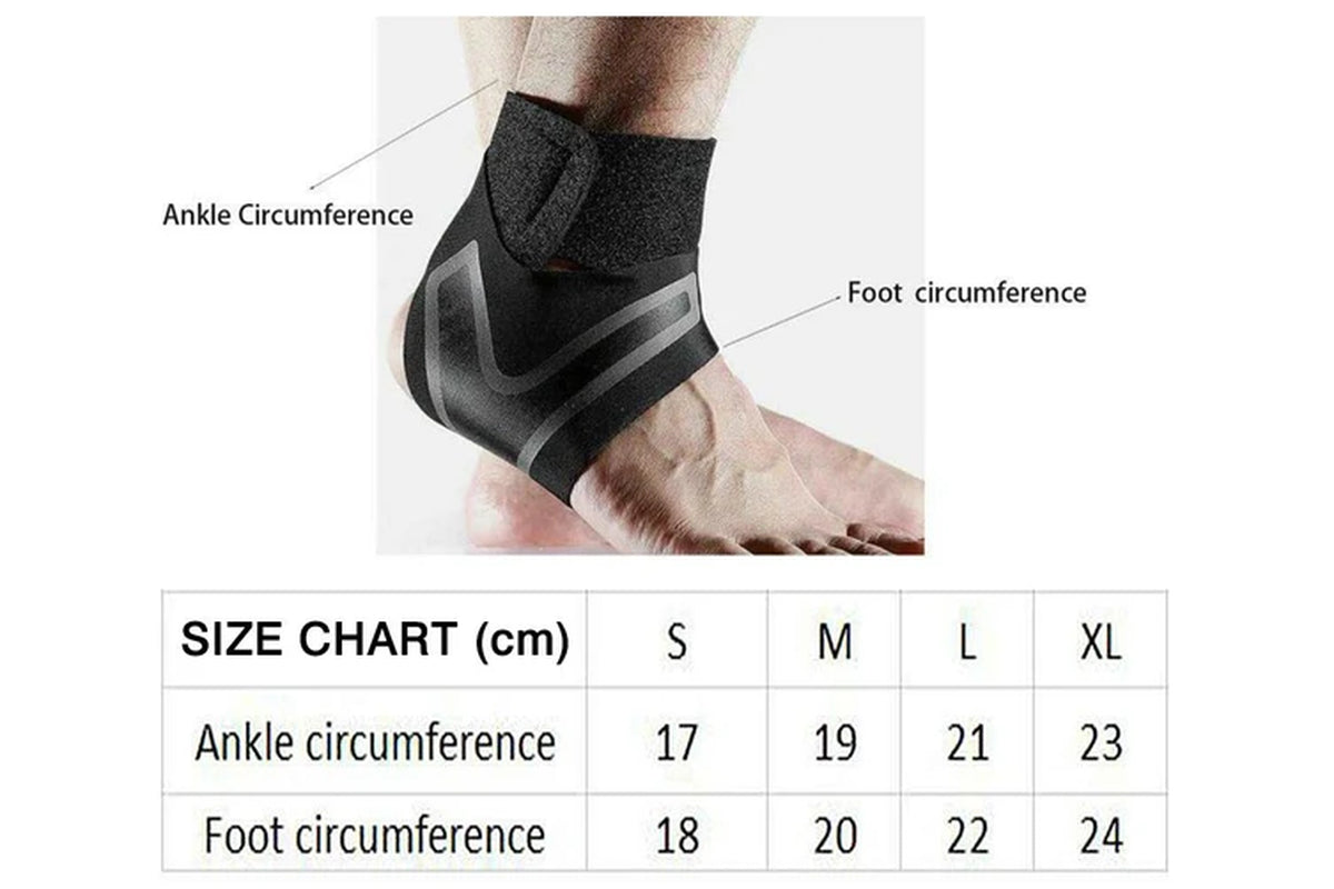 Ankle Support Brace Sports Adjustable Protector Compression Pain Relief (Extra Large Left)