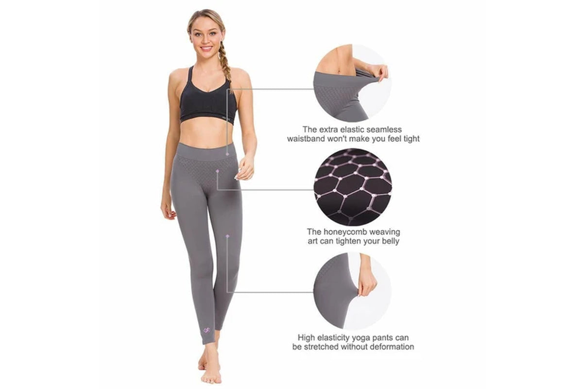 Women’s High-Waist Fitness Leggings – 3-Pack Aussie Active Bundle (Grey)