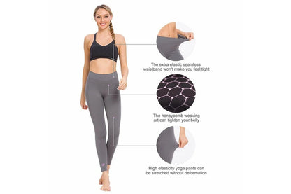 Women’s High-Waist Fitness Leggings – 3-Pack Aussie Active Bundle (Grey)