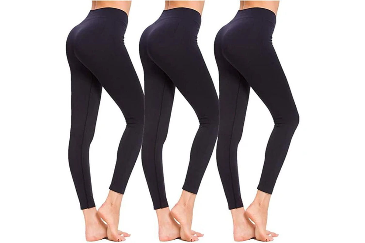 Women’s High-Waist Fitness Leggings – 3-Pack Aussie Active Bundle (Black)