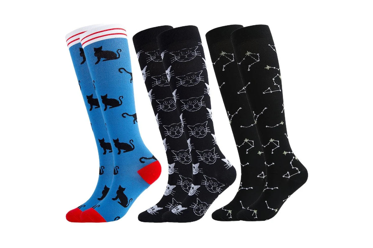 3Pairs Compression Stockings-S/M