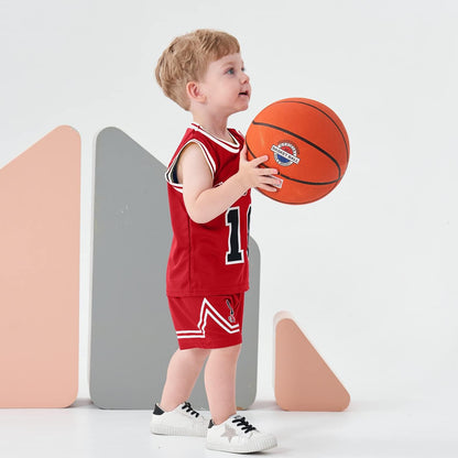 Kids Sports Shorts Sets Boys Jerseys Tracksuit 2 Piece Basketball Performance Tank Top and Mesh Shorts Set