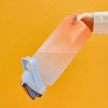 2L Sports Water Bottle Large Capacity Straw Time Motivational Cup Fitness Jugs