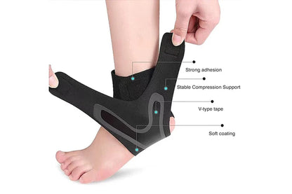 Ankle Support Brace Sports Adjustable Protector Compression Pain Relief (Extra Large Left)