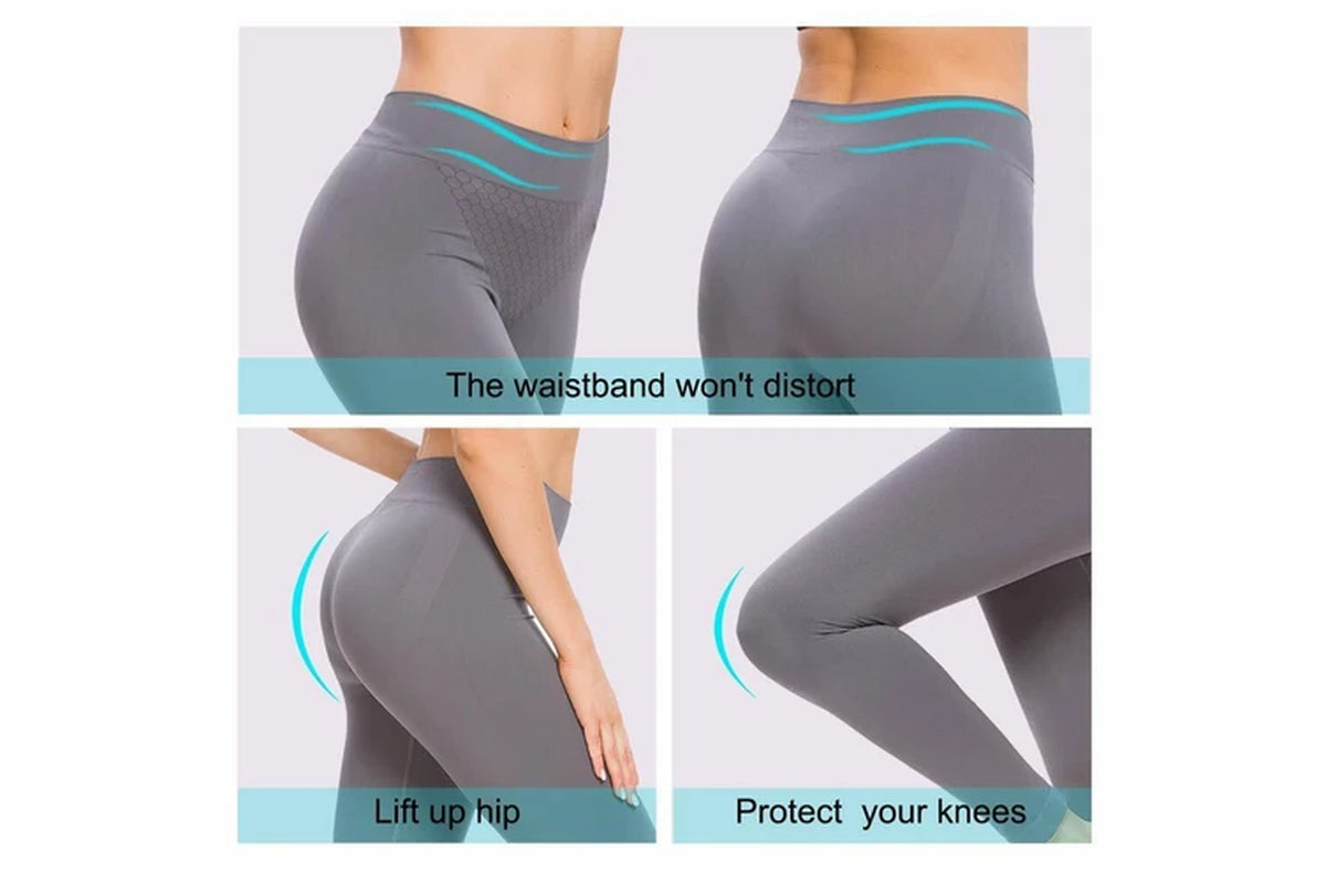 Women’s High-Waist Fitness Leggings – 3-Pack Aussie Active Bundle (Grey)