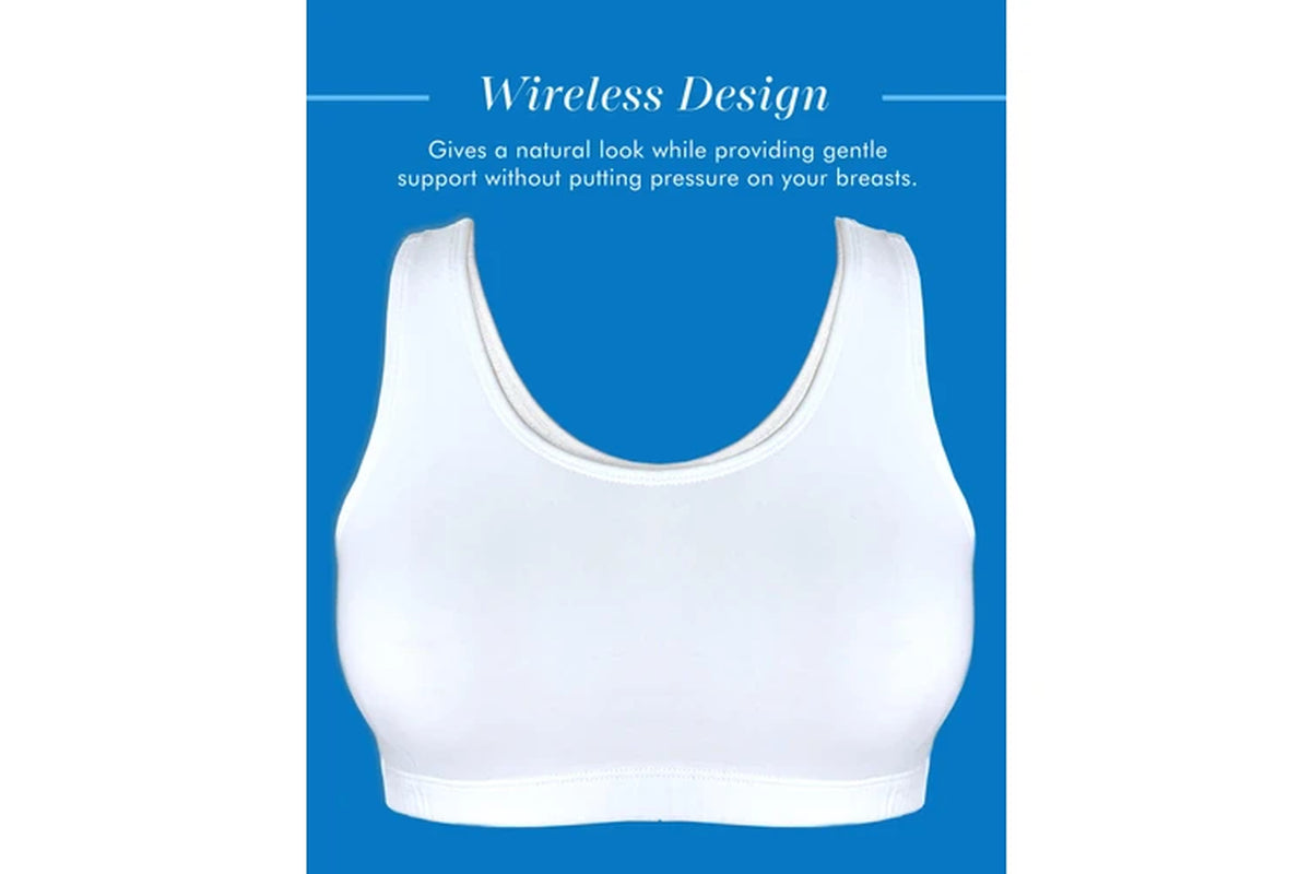 Bestform Wirefree Cotton Sports Crop Top Bra (3 Pack)