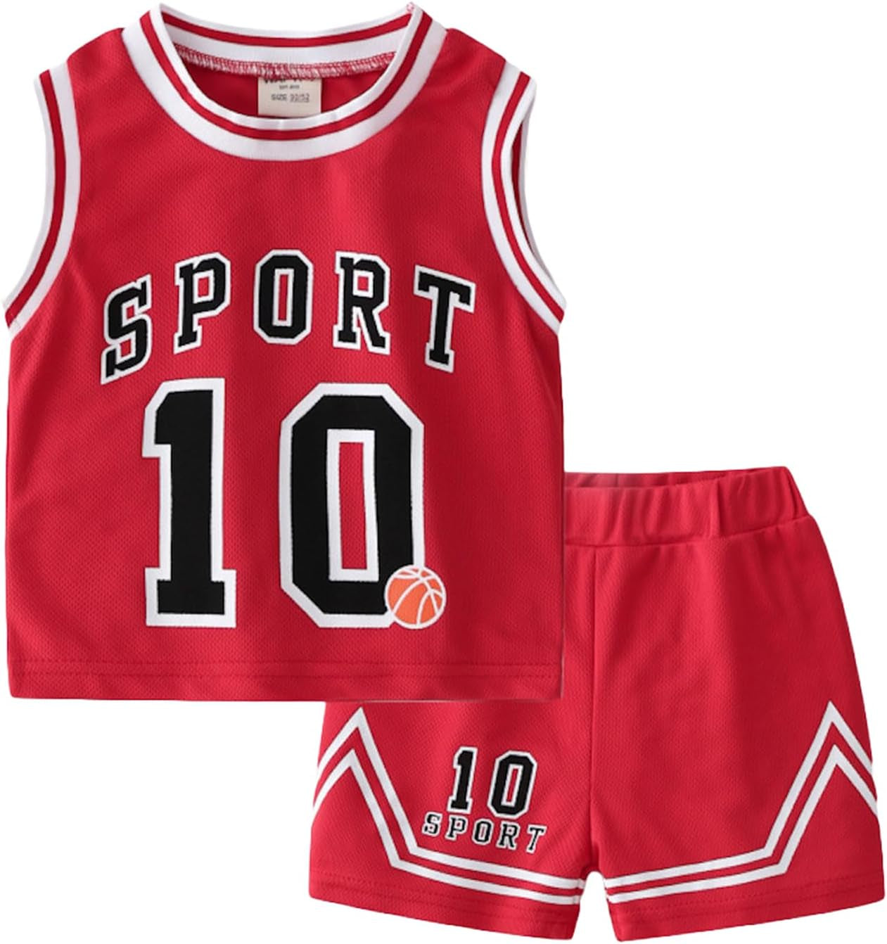 Kids Sports Shorts Sets Boys Jerseys Tracksuit 2 Piece Basketball Performance Tank Top and Mesh Shorts Set