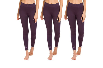 Women’s High-Waist Fitness Leggings – 3-Pack Aussie Active Bundle (Purple)