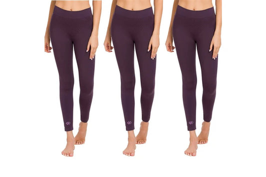 Women’s High-Waist Fitness Leggings – 3-Pack Aussie Active Bundle (Purple)