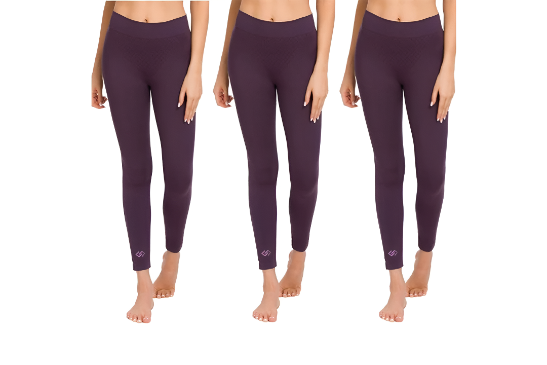 ActiveAus Women’s High-Waist Fitness Leggings – 3-Pack Aussie Active Bundle (Purple)