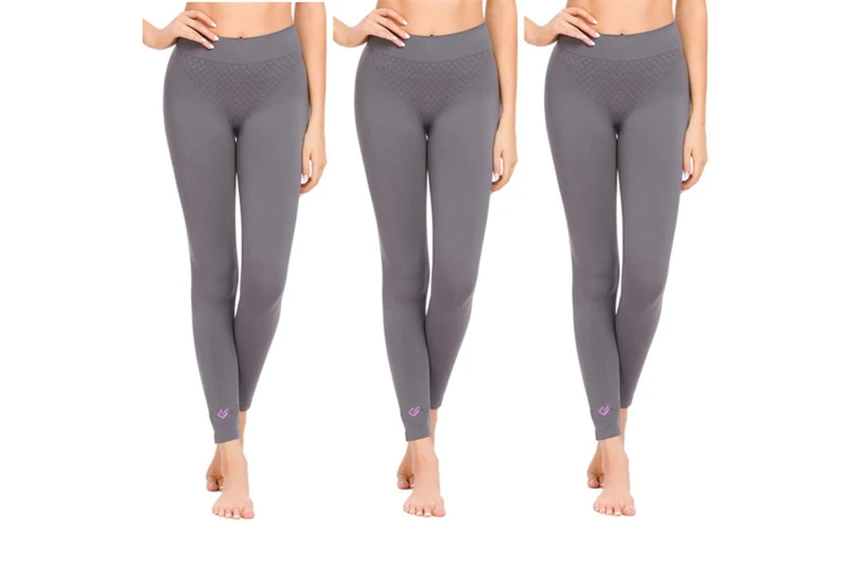 Women’s High-Waist Fitness Leggings – 3-Pack Aussie Active Bundle (Grey)