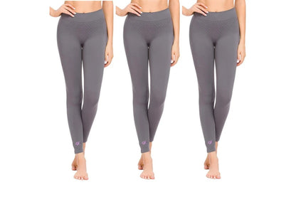 Women’s High-Waist Fitness Leggings – 3-Pack Aussie Active Bundle (Grey)