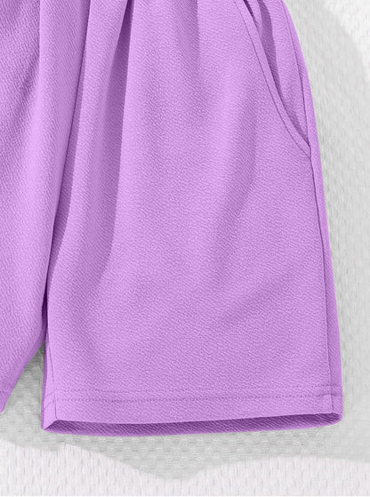 Girls 3 Piece Summer Outfits Graphic Crop Tee and Cami Top with Shorts Set