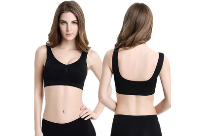 3Pcs Womens Seamless Comfortable Yoga Sports Lace Bras-White, Cuticolour, Black