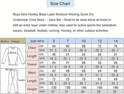 Boys Compression Sets Long Sleeve Shirts and Pant Set Base Layer Undershirt Compression Leggings Thermal Underwear