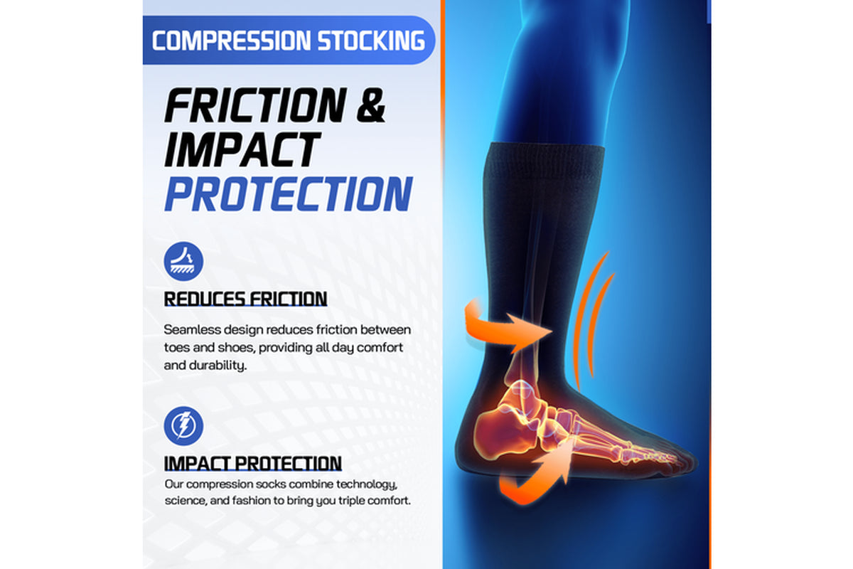 2 Pairs of Miracle Compression Socks - Large/Xl