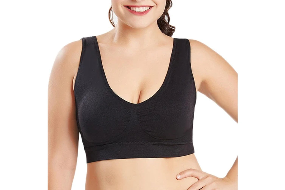 3Pcs Womens Seamless Comfortable Yoga Sports Lace Bras-White, Cuticolour, Black