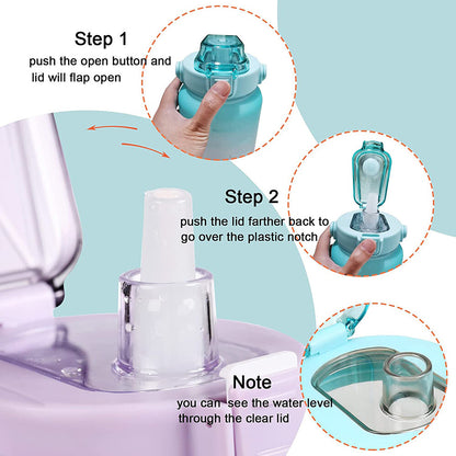 2L Sports Water Bottle Large Capacity Straw Time Motivational Cup Fitness Jugs