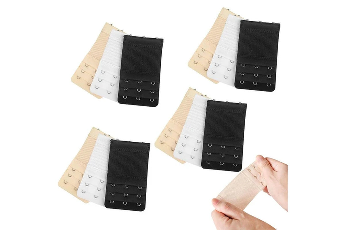 12Pcs 3-Hook Bra Strap Extender Set for Women