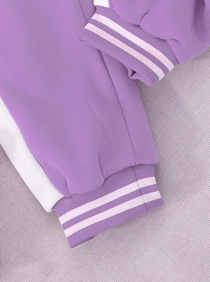 Girls Outfits 2 Piece Activewear Long Sleeve Baseball Jacket and Sweatpants Set Tracksuit