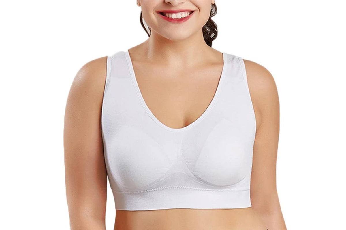 3Pcs Womens Seamless Comfortable Yoga Sports Lace Bras-White, Cuticolour, Black