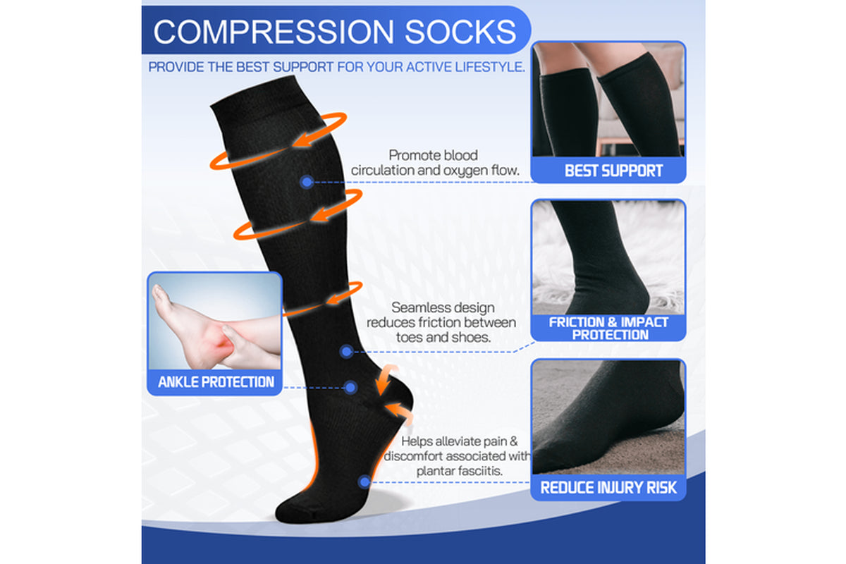 2 Pairs of Miracle Compression Socks - Medium