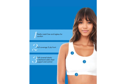 Bestform Wirefree Cotton Sports Crop Top Bra (3 Pack)