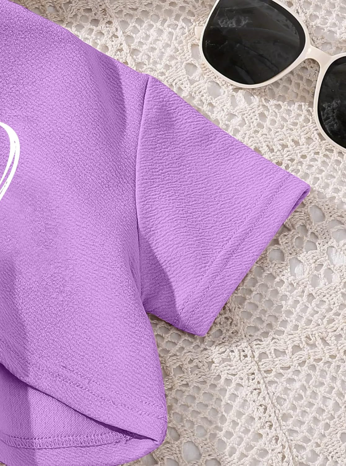 Girls 3 Piece Summer Outfits Graphic Crop Tee and Cami Top with Shorts Set