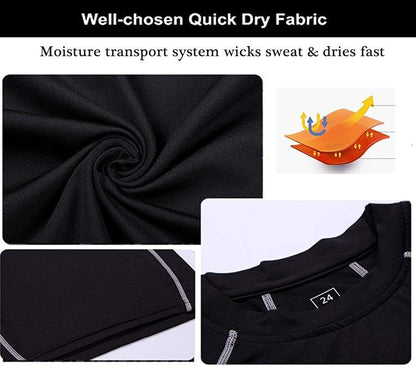 Boys Compression Sets Long Sleeve Shirts and Pant Set Base Layer Undershirt Compression Leggings Thermal Underwear