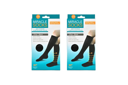 2 Pairs of Miracle Compression Socks - Medium