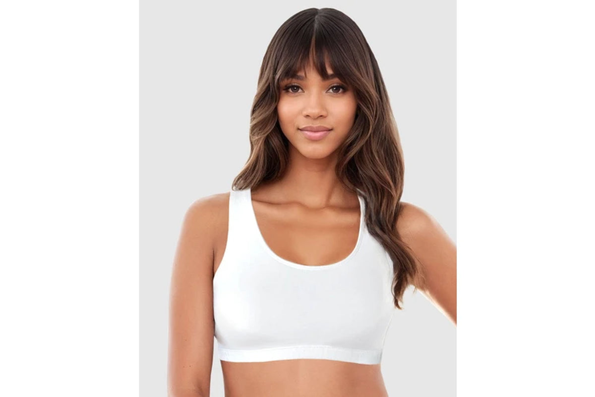 Bestform Wirefree Cotton Sports Crop Top Bra (3 Pack)