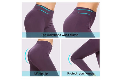 Women’s High-Waist Fitness Leggings – 3-Pack Aussie Active Bundle (Purple)