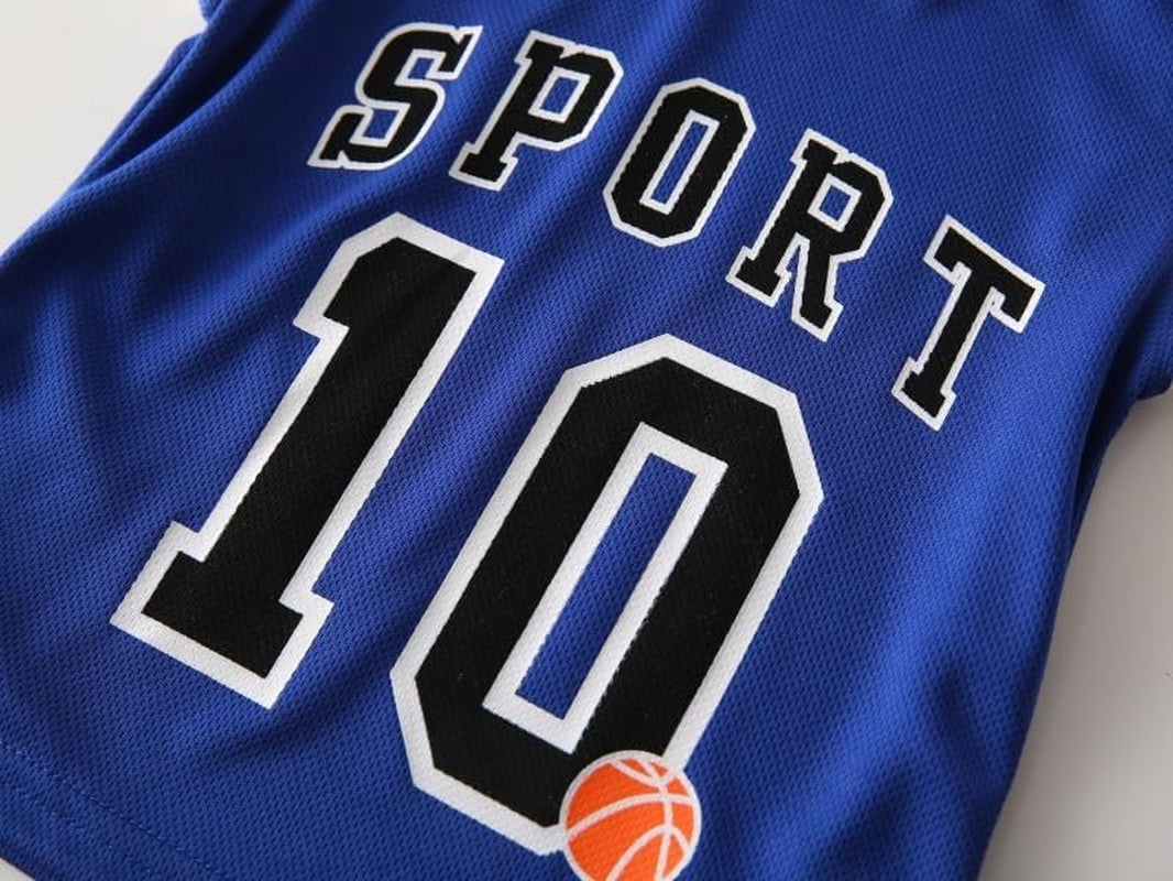 Kids Sports Shorts Set Todder Boys Jerseys Tracksuit 2 Piece Basketball Top Mesh Shorts Set